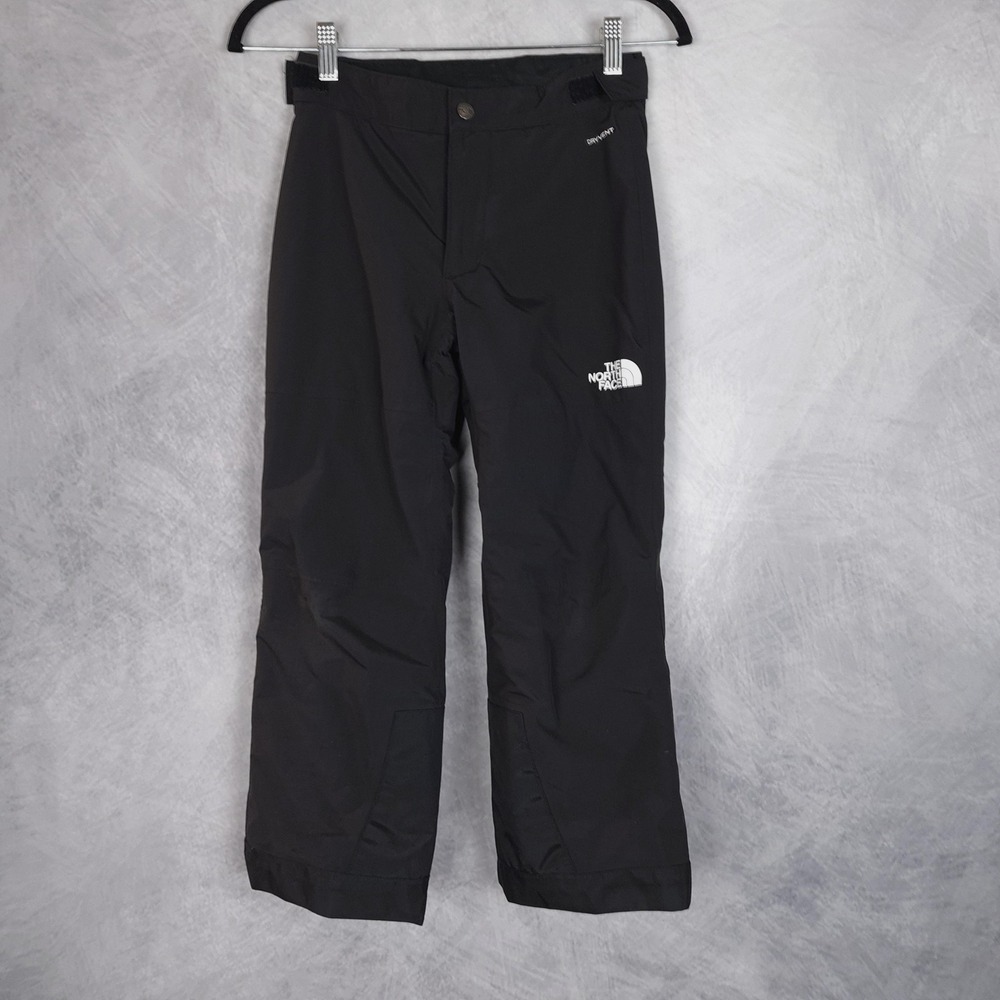 The North Face Snow Ski Pants Boys Small 7/8 Black DryVent Insulated E-Z Grow